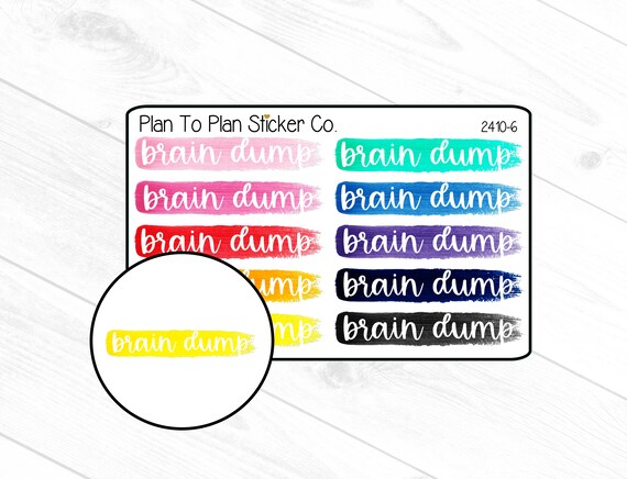 2410-6~~Brain Dump Notes Page Header Planner Stickers