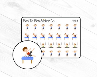 1252~~Boys & Girls Gymnastics Reminder Planner Stickers.