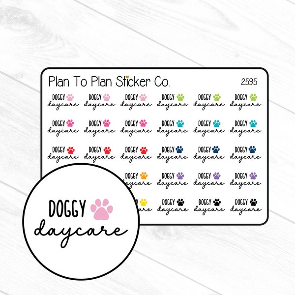 2595~~Doggy Daycare Planner Stickers.