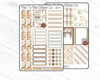 3021~~Fall 6 PG. Weekly Kit Planner Stickers.