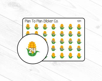 1091~~Corn Date Covers Planner Stickers.