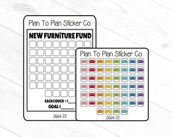 2664-22~~New Furniture Savings Challenge Planner Stickers.