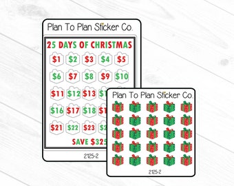 2125-2~~Christmas Savings Challenge Planner Stickers.