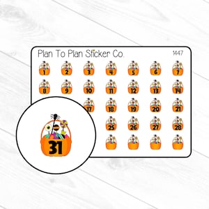 1447~ Halloween Candy Date Cover Planner Stickers.