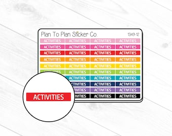 1349-12 Activities Header/Dividers Planner Stickers