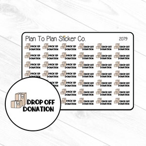 2079~~Pack/Drop Off Donation Planner Stickers.