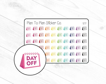 1217~~Day Off Work Trackers Planner Stickers.