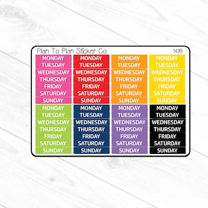 1498~~Days Of The Week Header/Dividers Planner Stickers