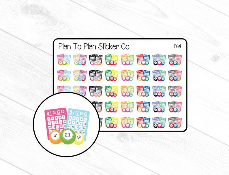 1164Bingo Planner Stickers. image 1