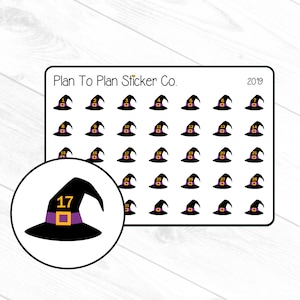 2019~~Witch Hat Date Covers Planner Stickers.