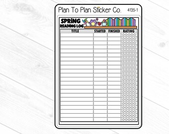 4135-1~~Spring Reading Log Planner Stickers.