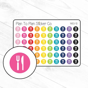 1483-10 Meal Utensils Icon Planner Stickers.