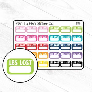 2176~~LBS/Pounds Lost Planner Stickers.