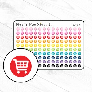 2348-4~~Shopping Cart Tiny Icons Planner Stickers.