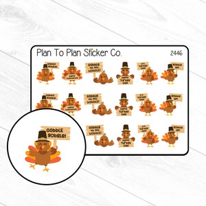 2446~~Cute Turkeys Planner Stickers.