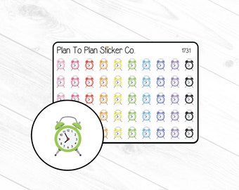 1731~~Alarm Clock Planner Stickers.