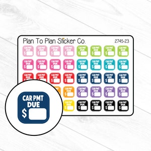 2745-23~~Car Payment Bill Due Planner Stickers.
