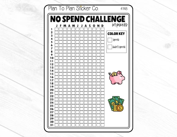 4148~~No Spend Challenge Planner Stickers.
