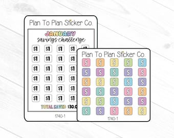 1740-1~~January Savings Tracker Planner Stickers.