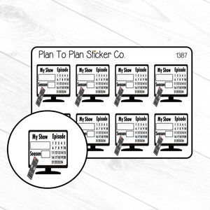 1387~~Movie/TV Show Episode Tracker Planner Stickers.