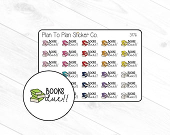 3176~~Books Due!! Planner Stickers.