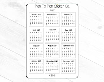 4168-2~~2027 Monthly Calendars Planner Stickers.