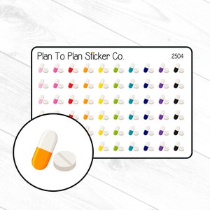 2504~~Medication/Pill Tracker Planner Stickers.