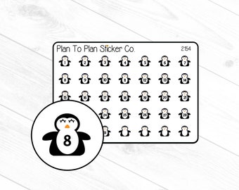 2154~~Penguin Date Covers Planner Stickers.