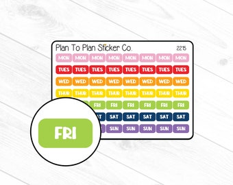 2215~~Days of The Week Planner Stickers.