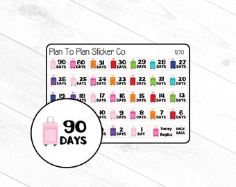 1270~~Vacation Countdown Planner Stickers.