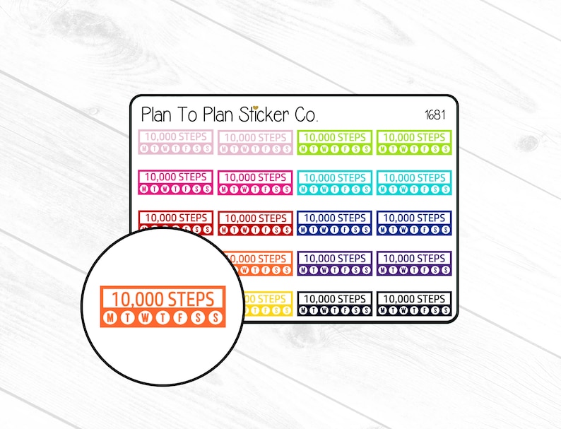 1681~~10,000 Steps Tracker Planner Stickers. - Etsy