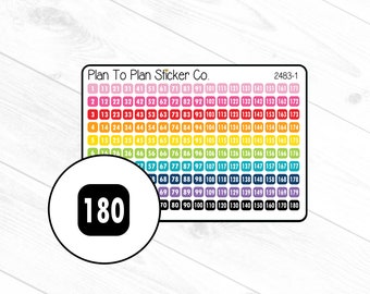 2483-1~~180 Day (Bold) Countdown Planner Stickers.