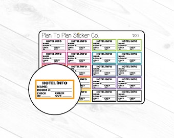 1227~~Hotel Info Tracker Planner Stickers.