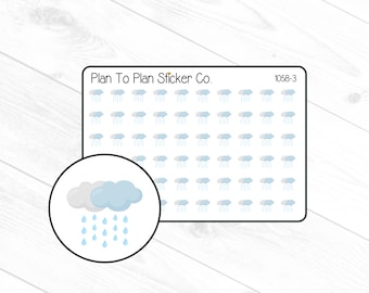 1058-3~~ Rainy Weather Trackers Planner Stickers.