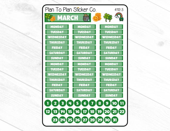 4112-3~~March Journal Planner Stickers.
