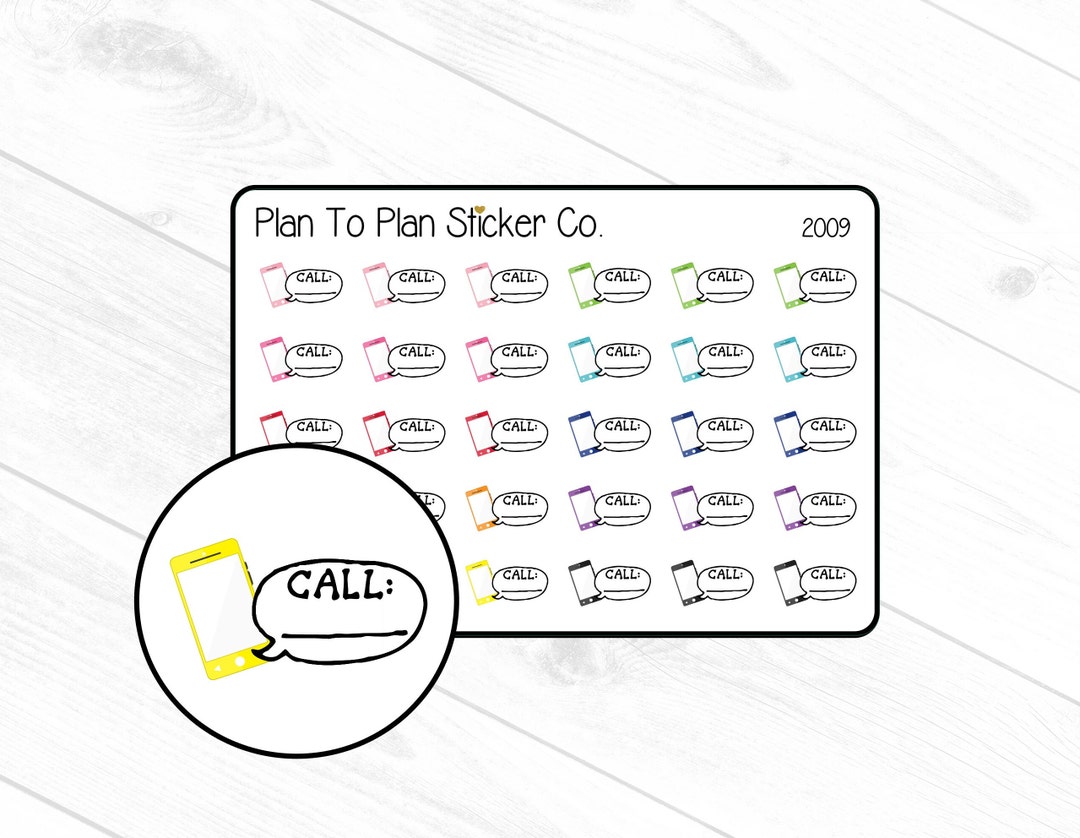 Call List Sticker 2009~~phone Call Reminder Planner Stickers. - Etsy