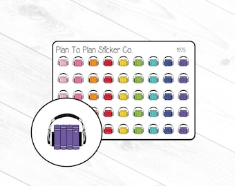 1975~~Audio Book Planner Stickers.