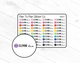 1326-4~~Cellphone Bill Due Boxes Planner Stickers.