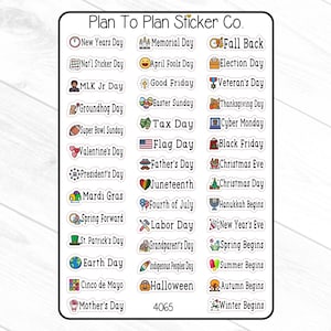 4065~~US Holidays Planner Stickers.