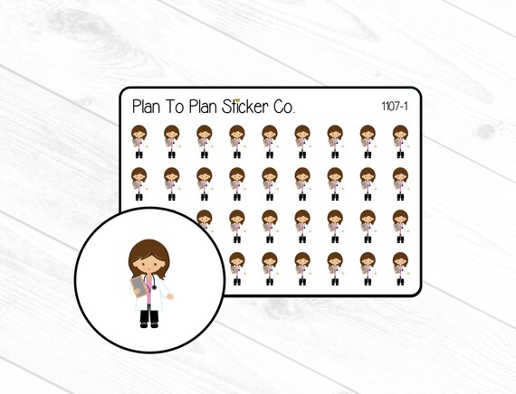 1107~~Doctor (Female) Appointment Reminder Planner Stickers.