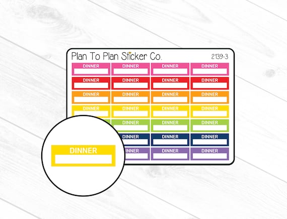 2139-3~~Dinner Meal Trackers Planner Stickers.