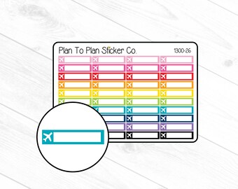 1300-26~~Airplane Icon Boxes Planner Stickers.