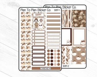 3097~~Halloween 6 PG. Weekly Kit Planner Stickers.