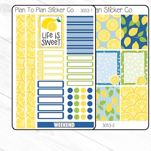 3053~~Lemons 6 PG. Weekly Kit Planner Stickers.