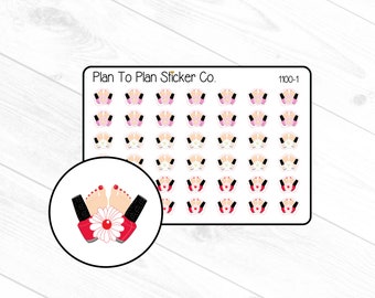 1100~~Pedicure Nail Appointment Reminder Planner Stickers.