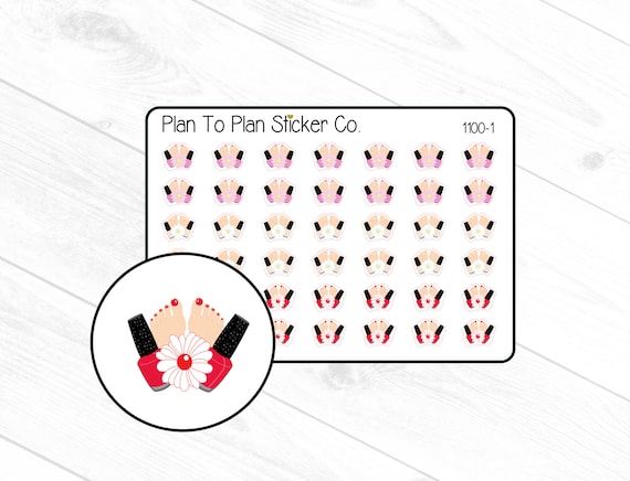 1100~~Pedicure Nail Appointment Reminder Planner Stickers.
