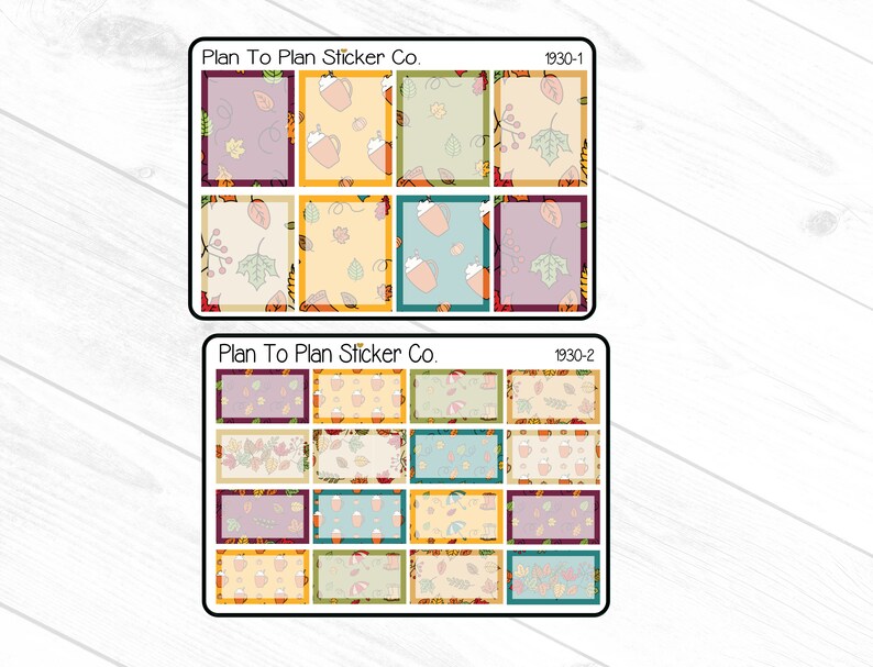 1930Fall Doodles Boxes Planner Stickers. image 1