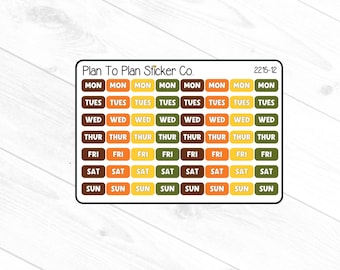 2215-12~~Thanksgiving Days of The Week Planner Stickers.
