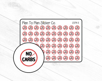 2379-3~~No Carbs Tracker Planner Stickers.