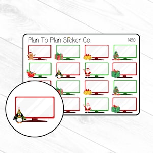 1490~~Christmas Movie Tracker Planner Stickers.